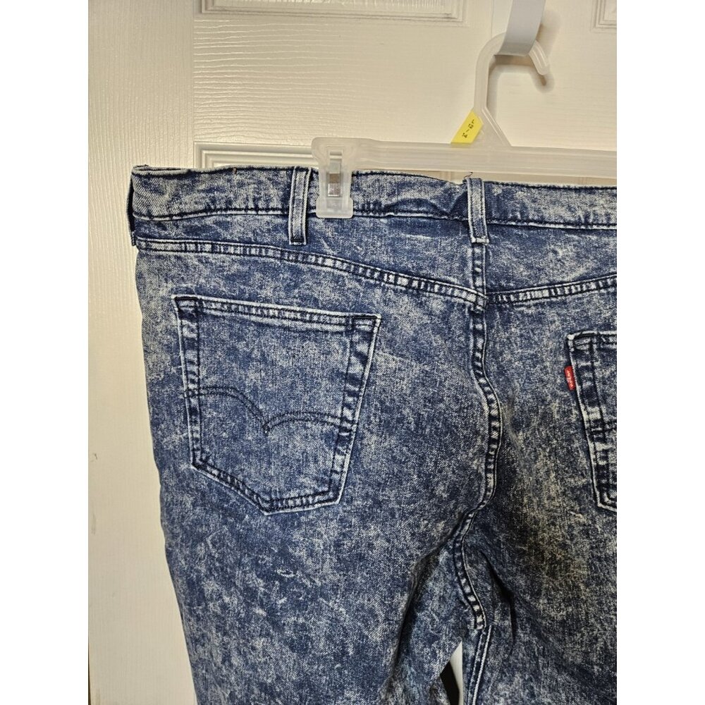 Levis 541 Jeans Mens 42x32 Blue Acid Wash Athletic Fit Taper Stretch Denim - Picture 11 of 13